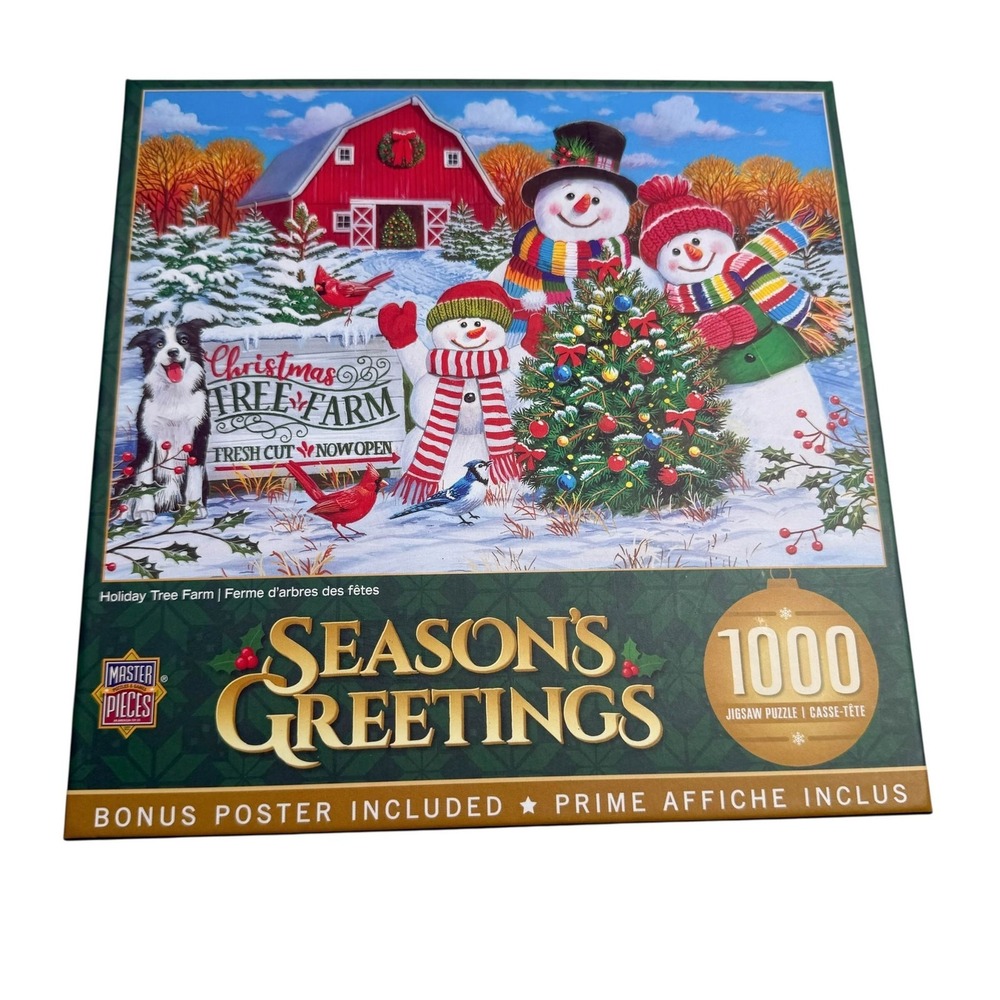 MasterPieces Season's Greetings Holiday Tree Farm 1000 Pieces Puzzle NEW